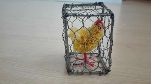 Small Chicken in a Coop Ornament