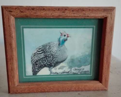Small Wooden Frame: Guinea Fowl (9cm x 11cm)