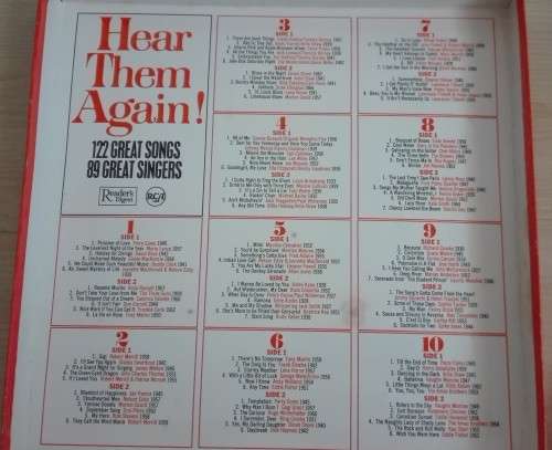 HEAR THEM AGAIN 122 Great Songs 89 Great Singers Collectors Edition (10 LP Box Set