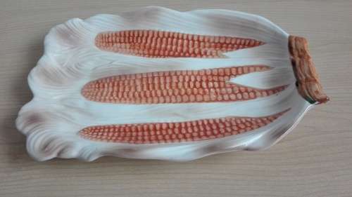 Vintage Majolica Corn Platter by Vintagous