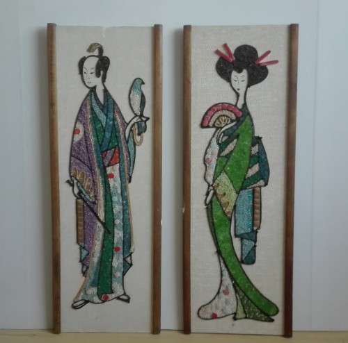 Mosaic Art : Japanese Male & Female (61cm x 22cm)
