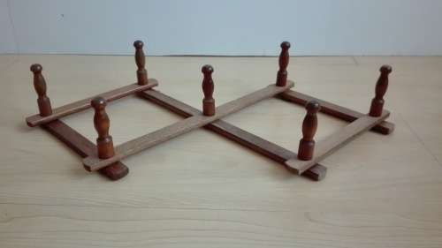 Vintage Wooden Concertina Wall Mounted Rack/Wall Organiser
