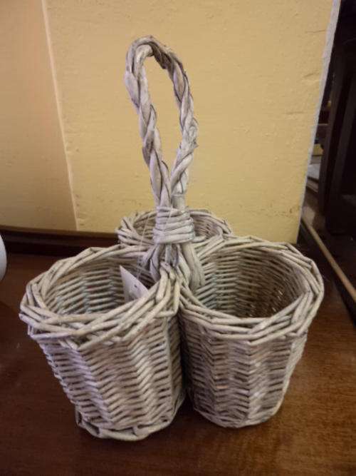 Whicker cutlery holder