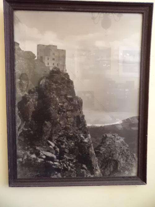 Old black and white photograph of Cable Car