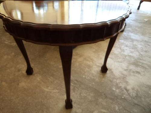 Imbuia Ball and Claw Half Moon Table