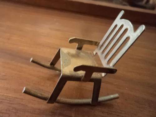 Miniature Brass Rocking Chair