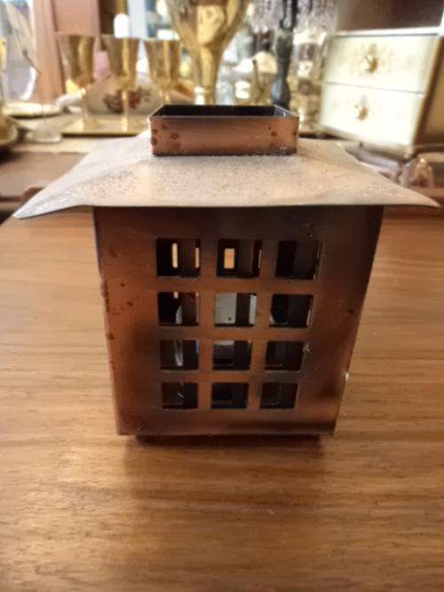 Small copper candle holder
