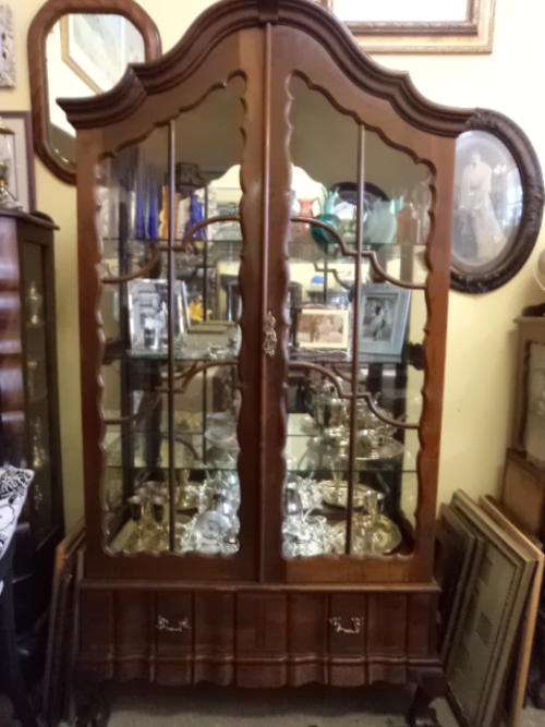 Large Imbuia Display Cabinet
