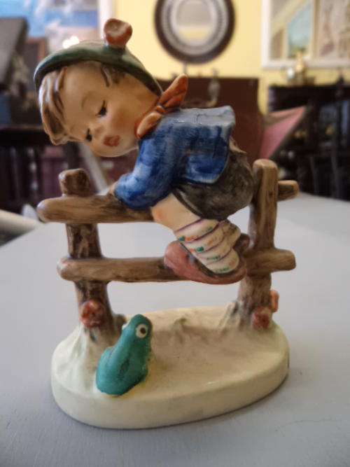 Goebel Hummel: Retreat to Safety (Boy on Fence with Frog)