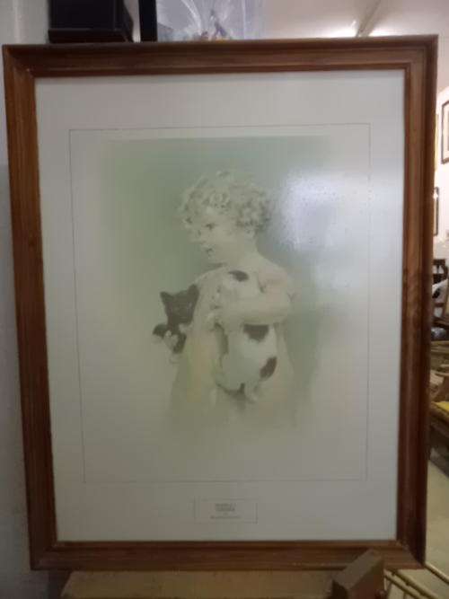 Framed Besse Pease Print:Friendly Enemies
