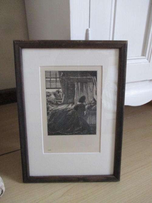 Framed Fredrick Sandy`s Woodcuts: Sleep