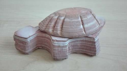 Lidded Stoneware Tortoise Figurine
