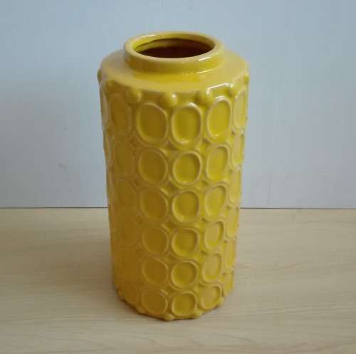 Tall Yellow Ceramic Vase