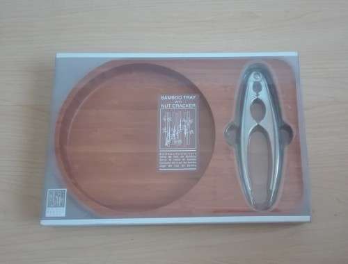 Bamboo Serving Tray with Nutcracker