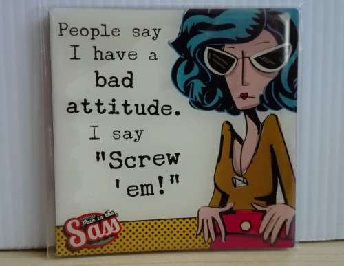 Fridge Magnet: People say i have a bad attitude....