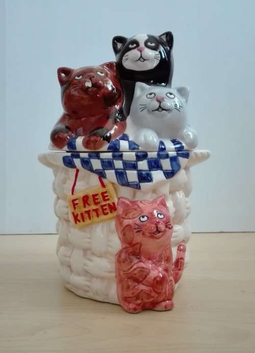 Cat Figurine Cookie Jar