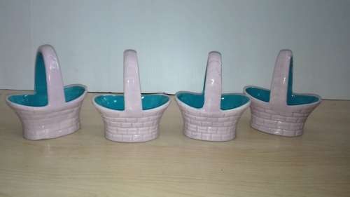 Small Ceramic Basket Ornaments