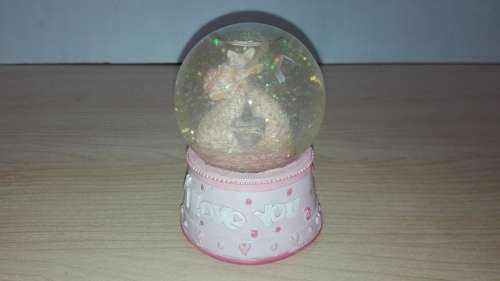 Cat Figurine Snowglobe - `I Love You`