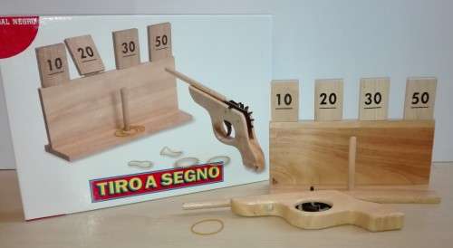 Wooden Elastic Rubber Band Gun Pistol Shooting & Scoring Target Game Toy