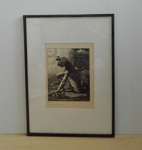 Framed Print - Frederick Sandy`s Woodcuts: Jacob Hears the Voice of the Lord