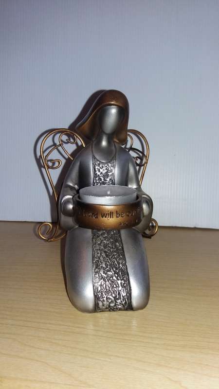 Metal Angel Figurine Candle Holder