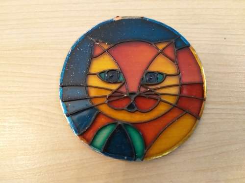 Small Stained Glass Cat Image