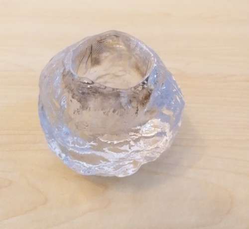 Glass Kosta Boda Snowball Candle Holder