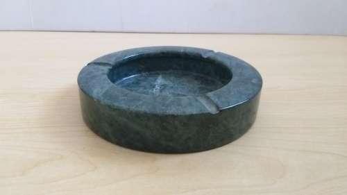Vintage Mid Century Green Stoneware Ashtray