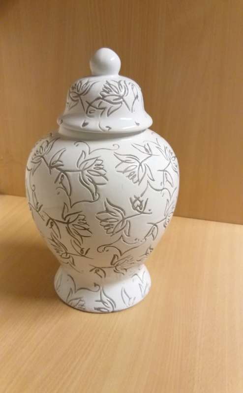 Large White Ceramic Ginger Jar