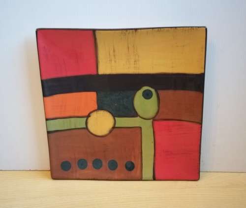 Square Abstract Design Ceramic Platter/Plate
