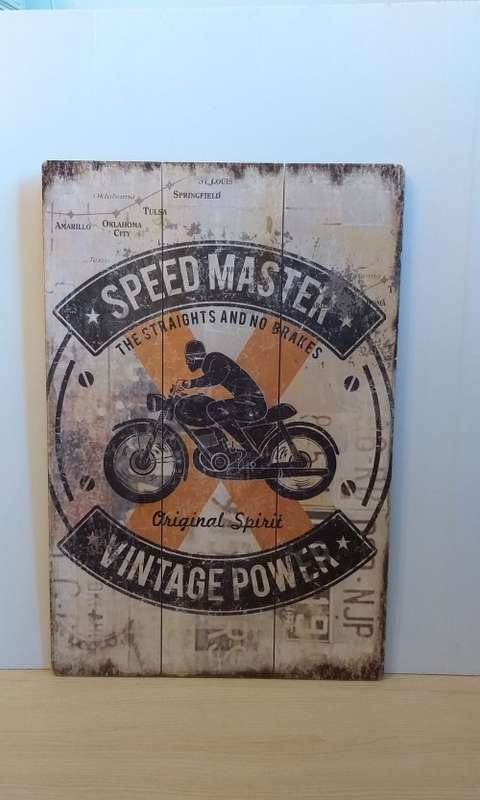 Wooden Wall Art - Speed Master Vintage Power (The straights and no brakes)