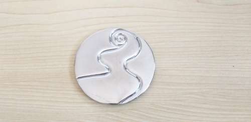 Small Round Carrol Boyes Coaster - width 8cm