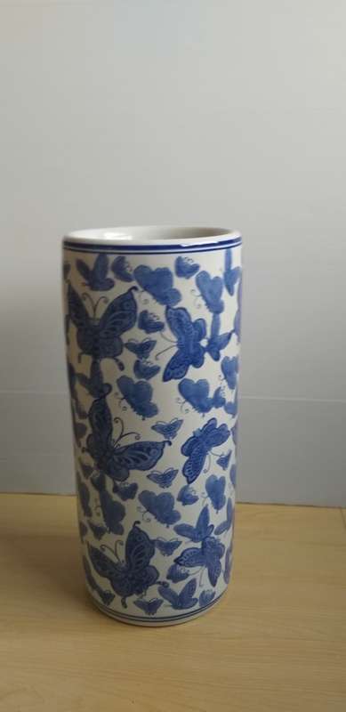 Blue & White Ceramic Umbrella/Walking Stick Stand - Genuine Ming Blue