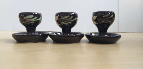 Set of 3 Pottery Egg Cups