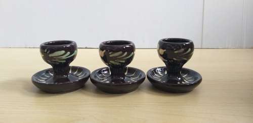 Set of 3 Pottery Egg Cups