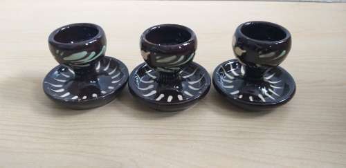 Set of 3 Pottery Egg Cups