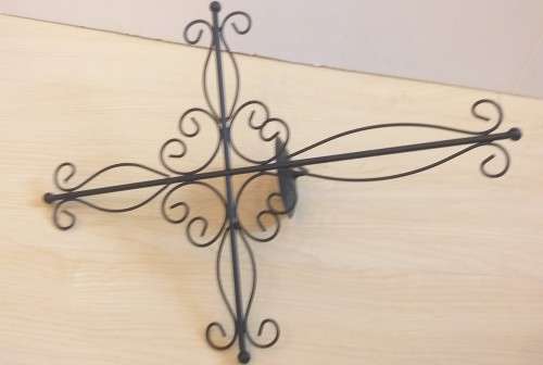 Metal Wall Hanging Cross Shape Candle Holder