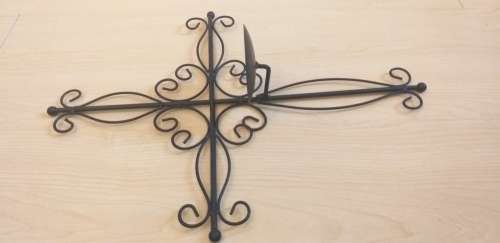 Metal Wall Hanging Cross Shape Candle Holder