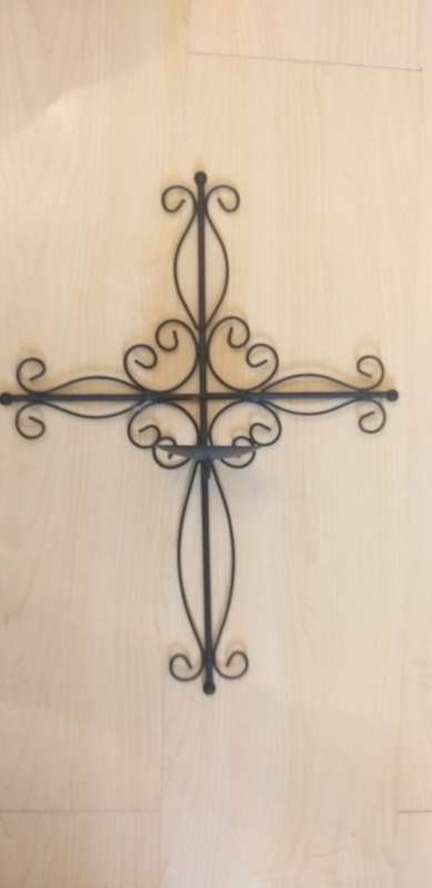 Metal Wall Hanging Cross Shape Candle Holder