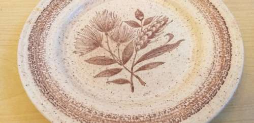Homespun Churchill Stonecast Range Plates (Cottonwood) Made in England - width 17cm