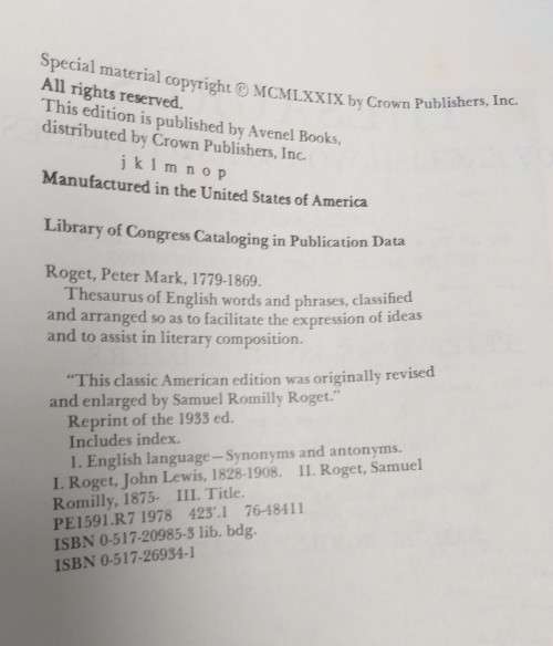 Roget `s Thesaurus Classic American Edition (Hardcover)