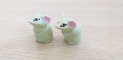 Set of 2 Miniature Mice Figurines