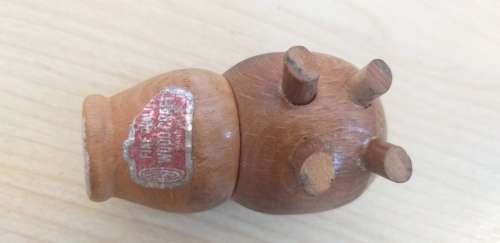 Miniature Wooden Pig Figurine Salt Shaker