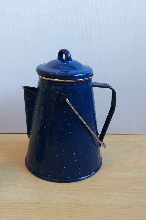 5 Piece Set Enamelware Percolator with 4 Cups