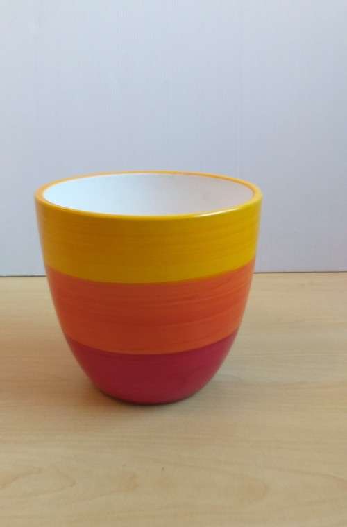 Striped Ceramic Plant Pot/Planter
