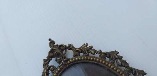 Small Vintage Oval Brass Frame
