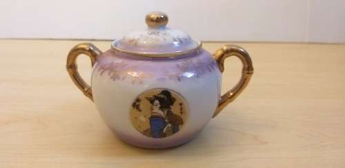 Porcelain Chinese Tea Set (Teapot, Sugar, Milk Jug)