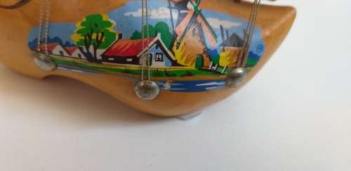 Small Wooden Memorabilia Dutch Shoe - Netherlands Flag