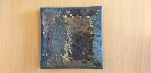 Small Square Shape Mosaic Glass Plate (14cm x 14cm)