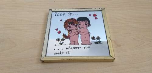 Small Vintage Mirror - Love Is... (11cm x 11cm)